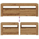 Bedside Cabinets 2 pcs with LEDs Artisan Oak 60x35x40 cm 3329162