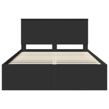 Bed Frame with Headboard Black 135 x 190 cm Solid Pine Wood 3411020