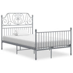 ZNTS Bed Frame without Mattress Grey Metal 120x200 cm 324849