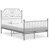 ZNTS Bed Frame without Mattress Grey Metal 120x200 cm 324849