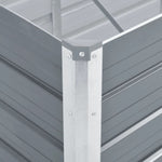Garden Raised Bed Galvanised Steel 400x80x45 cm Grey 47056
