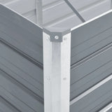 Garden Raised Bed Galvanised Steel 400x80x45 cm Grey 47056