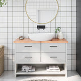 Bathroom Countertop Light Brown 120x30xcm Treated Solid Wood 3156137