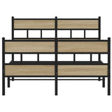 Metal Bed Frame without Mattress Sonoma Oak 120x200 cm 4017118