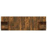 Bed Headboard with Cabinets Smoked Oak Engineered Wood 3115721
