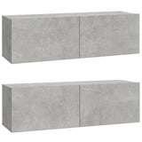 4 Piece TV Cabinet Set Concrete Grey Engineered Wood 3114329