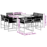 ZNTS 9 Piece Garden Dining Set Black Poly Rattan 3295038