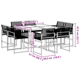 ZNTS 9 Piece Garden Dining Set Black Poly Rattan 3295038