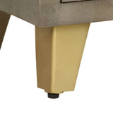 TV Cabinet Solid Mango Wood Grey with Brass 110x30x48 cm 246681