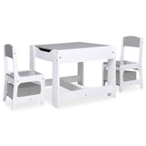Children's Table with 2 Chairs White MDF 80283