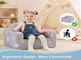 2-in-1 Convertible Toddler Fold Out Sofa Bed with Washable CoverSofa & Glowing Star, Baby Armchair 99775539