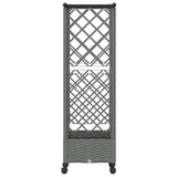 Raised Bed with Trellis and Roof Light Grey 122.5 x 40 x 127 cm 3423028