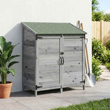 Garden Shed with Roof Grey 106.5 x 56 x 113.5 cm Solid Fir Wood 42033442