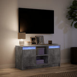 TV Cabinet with LED Concrete Grey 100x34x50 cm Engineered Wood 852190