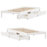 Bed Frame with Drawers without Mattress White 75x190 cm Small Single 3301933