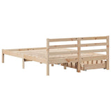 Bed Frame without Mattress 150x200 cm King Size Solid Wood Pine 3301542