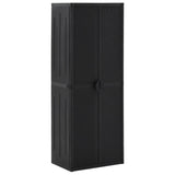 Garden Storage Cabinet Black 65x45x172 cm PP Rattan 151238