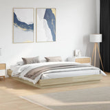 Bed Frame with LED without Mattress Sonoma Oak 180x200 cm Super King 3209774