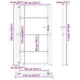 Garden Gate with Lock Black 110 x 180 cm Powder-Coated Steel 42015912