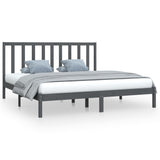 Bed Frame without Mattress Grey Solid Wood Pine 200x200 cm 3105182