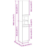 Bathroom Cabinet Sonoma Oak 32x34x188.5 cm Engineered Wood 849656