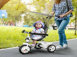 6 in 1 Tricycle for Kids with 5-point harness straps, Removable Canopy, White T3398P348139