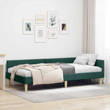Corner Bed Frame with Headboard Dark Green 80 x 200 cm Fabric 42016105