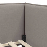 Corner Bed Frame with Headboard Taupe 90 x 190 cm Velvet 42016460
