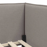 Corner Bed Frame with Headboard Taupe 90 x 190 cm Fabric 42016460