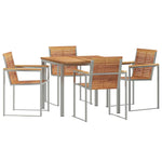 Garden Dining Set 5 pcs Solid Wood Teak 3334822
