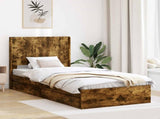 Bed Frame with Storage and Headboard Smoked Oak 75 x 190 cm 3414071