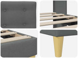 Bed Frame with Headboard Dark Grey 180 x 200 cm Fabric 42027825