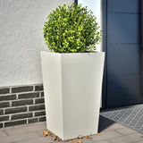 ZNTS Garden Planters White 2 pcs 45x45x75 cm Steel 851097