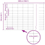 Field Fence Silver 50 x 1.5 m Galvanised steel 42005848