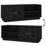 TV Cabinet Black 105x34x40 cm Solid Wood Pine 818224