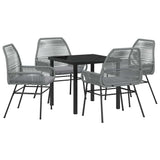Garden Dining Set with Cushion 5 pcs Grey Poly Rattan 3380884