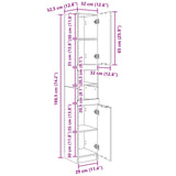 Bathroom Cabinet Black oak 32 x 34 x 188.5 cm Engineered Wood 862097