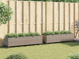 Garden Planters with Wheels 2 pcs Grey 107x32x38 cm Poly Rattan 3210527