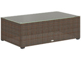 90 x 50cm Glass-Top Rattan Side Table - Brown T3398P327966