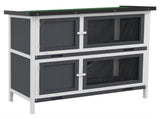 Double Decker Rabbit Hutch 2 Tier Guinea Pig House Pet Cage Outdoor with Sliding-out Tray, 100 47 T3398P350039