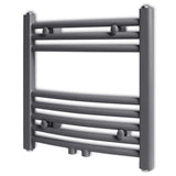Grey Bathroom Central Heating Towel Rail Radiator Curve 480x480mm 141896
