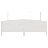 Bookcase Bed without Mattress White 180x200 cm Super King Solid Wood Pine 3323096