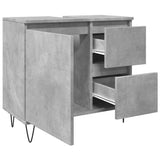 Sink Cabinet Concrete Oak 65x33x60 cm Engineered Wood 857225