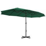 Garden Parasol Green Polyester fabric, Aluminium pole Extra large 44867