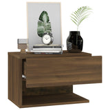 ZNTS Wall-mounted Bedside Cabinets 2 pcs Brown Oak 816951