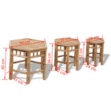 41495 Garden Stools 3 pcs Bamboo