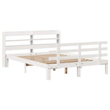 Bed Frame with Headboard without Mattress White 150x200 cm King Size 3306856