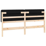Upholstered Headboard Brown and Black 200 cm Solid Pine Wood 880050