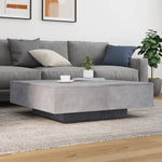 ZNTS Coffee Table with LED Lights Concrete Grey 100x100x31 cm 836605