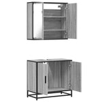 ZNTS 2 Piece Bathroom Furniture Set Grey Sonoma Engineered Wood 3300888